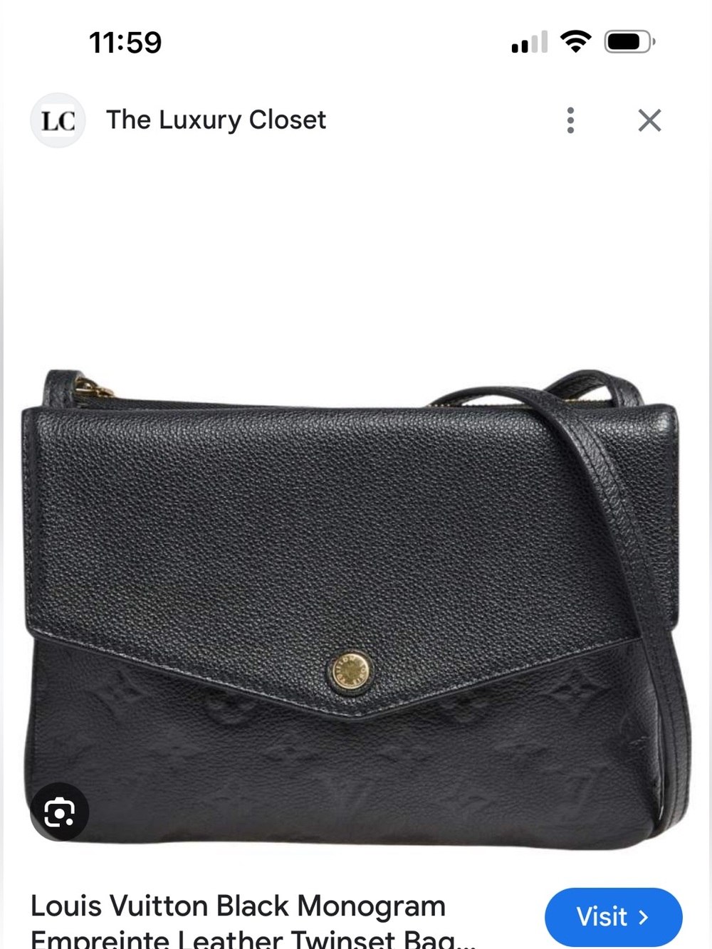 Louis Vuitton Black Monogram Empreinte Crossbody Shoulder Bag - Picture 2 of 16